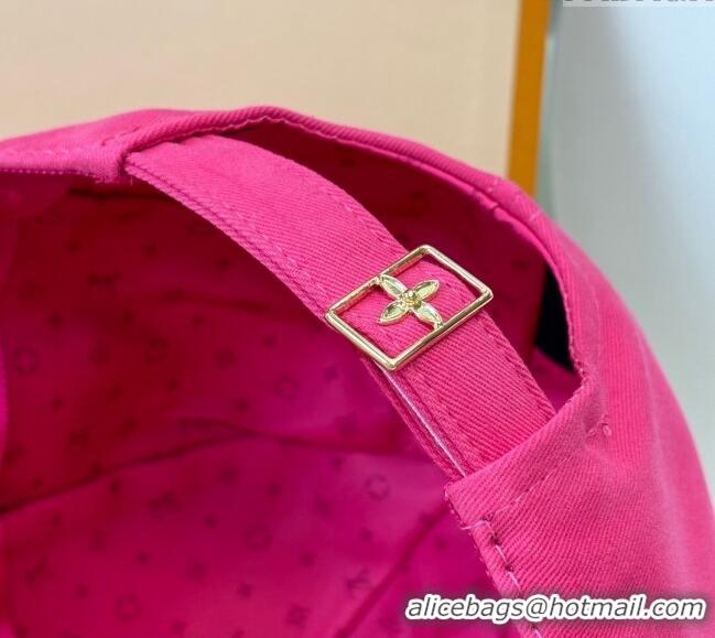 Top Quality Louis Vuitton LV Baseball Hat 071001 Dark Pink 2024