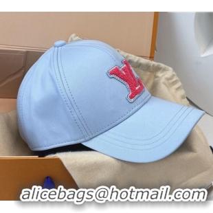 Top Design Louis Vuitton LV Baseball Hat 071001 Light Blue 2024