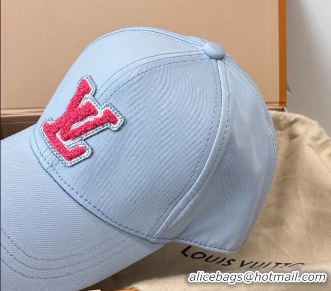 Top Design Louis Vuitton LV Baseball Hat 071001 Light Blue 2024