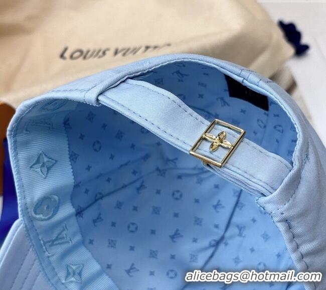 Top Design Louis Vuitton LV Baseball Hat 071001 Light Blue 2024