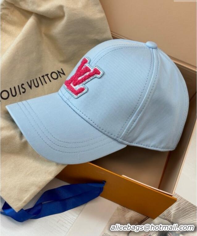 Top Design Louis Vuitton LV Baseball Hat 071001 Light Blue 2024