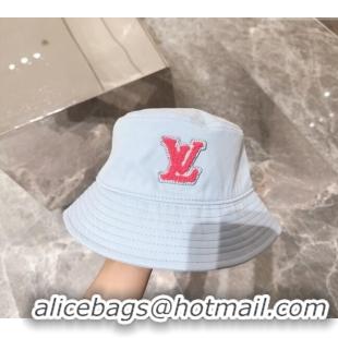 Top Design Louis Vuitton LV Bucket Hat 071001 Light Blue 2024
