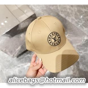 Spot Bulk Louis Vuitton Canvas Baseball Hat with LV Circle 10135 Beige 2024