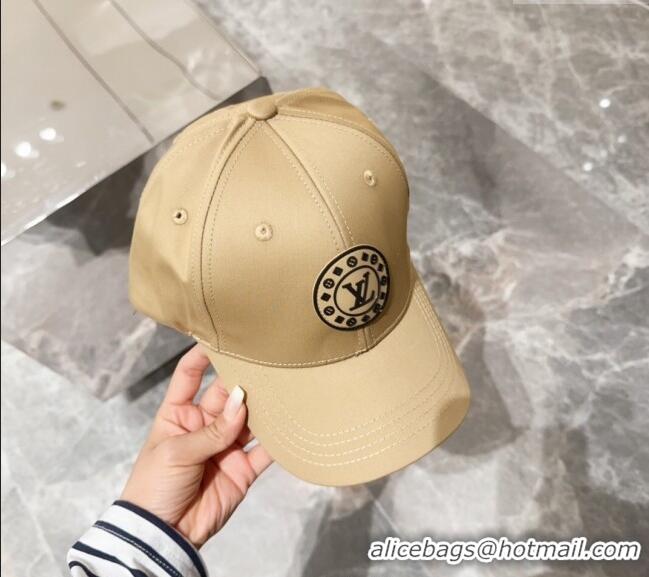 Spot Bulk Louis Vuitton Canvas Baseball Hat with LV Circle 10135 Beige 2024