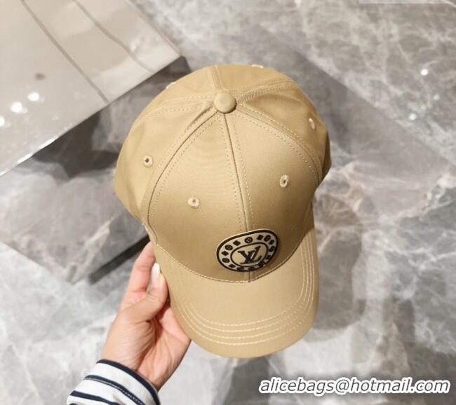 Spot Bulk Louis Vuitton Canvas Baseball Hat with LV Circle 10135 Beige 2024