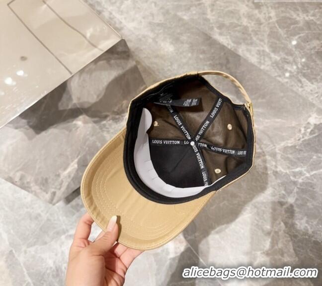 Spot Bulk Louis Vuitton Canvas Baseball Hat with LV Circle 10135 Beige 2024