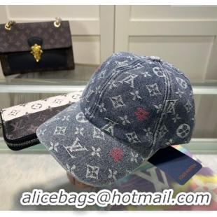 New Design Louis Vuitton Denim Baseball Hat 071002 Grey 2024