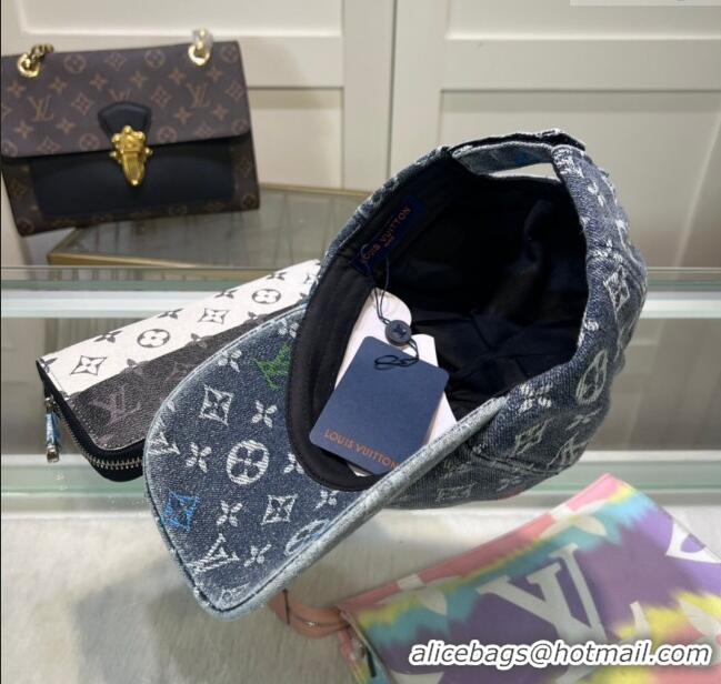 New Design Louis Vuitton Denim Baseball Hat 071002 Grey 2024