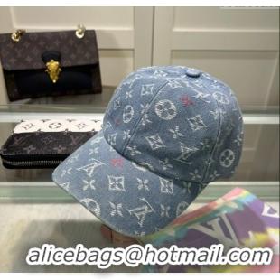 Best Quality Louis Vuitton Denim Baseball Hat 071002 Pale Blue 2024