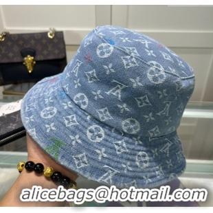 Cheap Wholesale Louis Vuitton Denim Bucket Hat 071002 Light Blue 2024