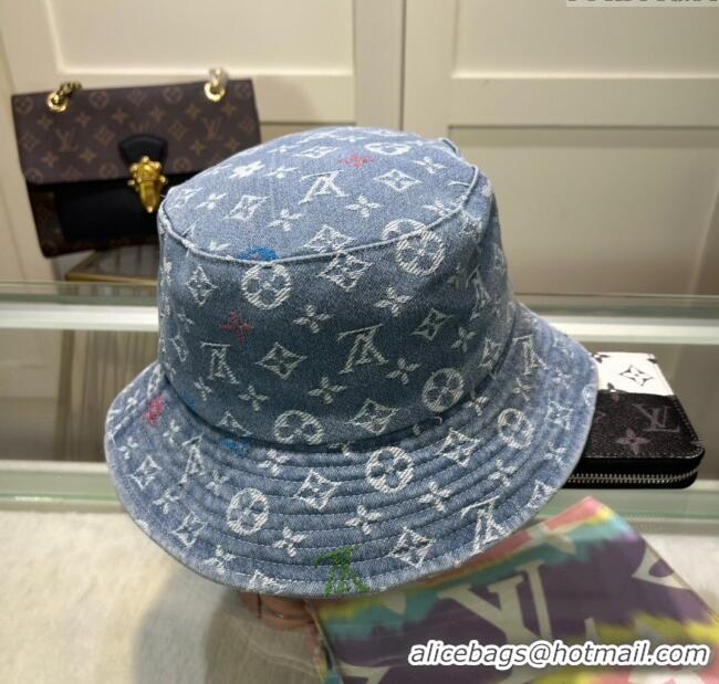 Cheap Wholesale Louis Vuitton Denim Bucket Hat 071002 Light Blue 2024