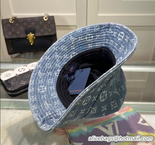 Cheap Wholesale Louis Vuitton Denim Bucket Hat 071002 Light Blue 2024