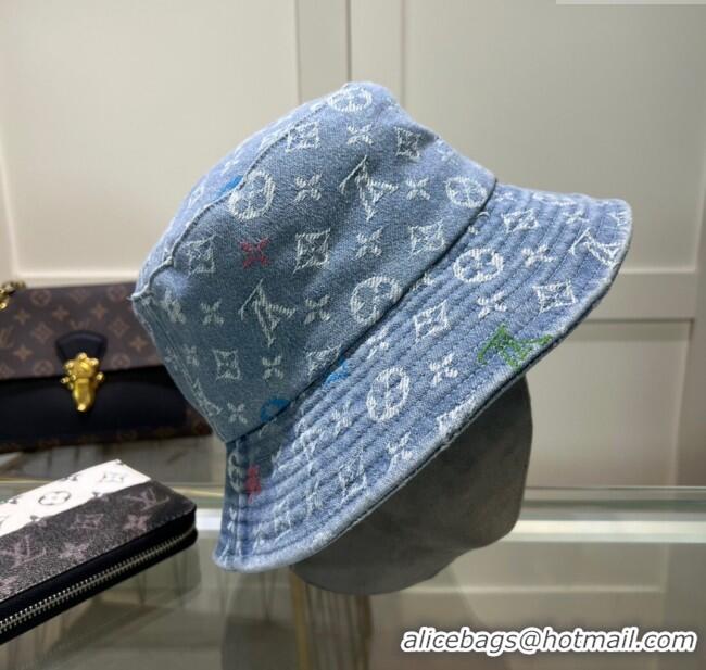 Cheap Wholesale Louis Vuitton Denim Bucket Hat 071002 Light Blue 2024
