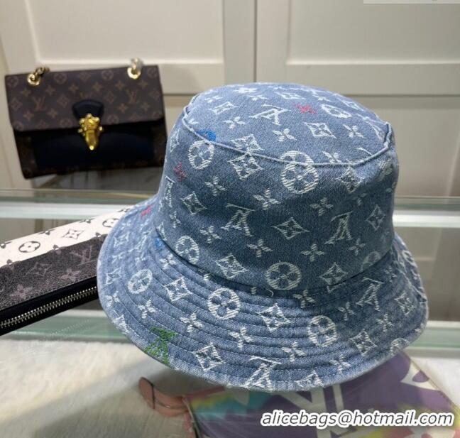 Cheap Wholesale Louis Vuitton Denim Bucket Hat 071002 Light Blue 2024