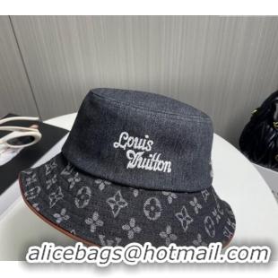 Best Grade Louis Vuitton Denim Bucket Hat 073001 Black 2024
