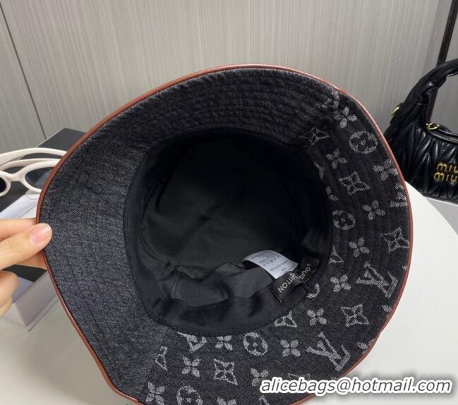 Best Grade Louis Vuitton Denim Bucket Hat 073001 Black 2024