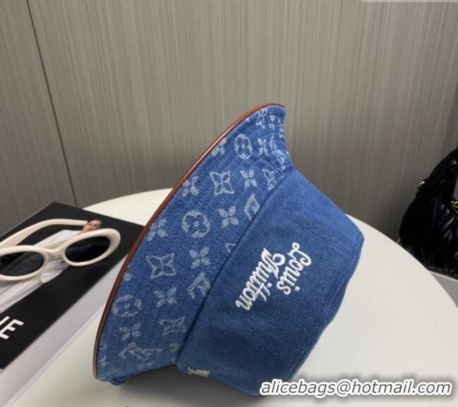 New Fashion Louis Vuitton Denim Bucket Hat 073001 Blue 2024