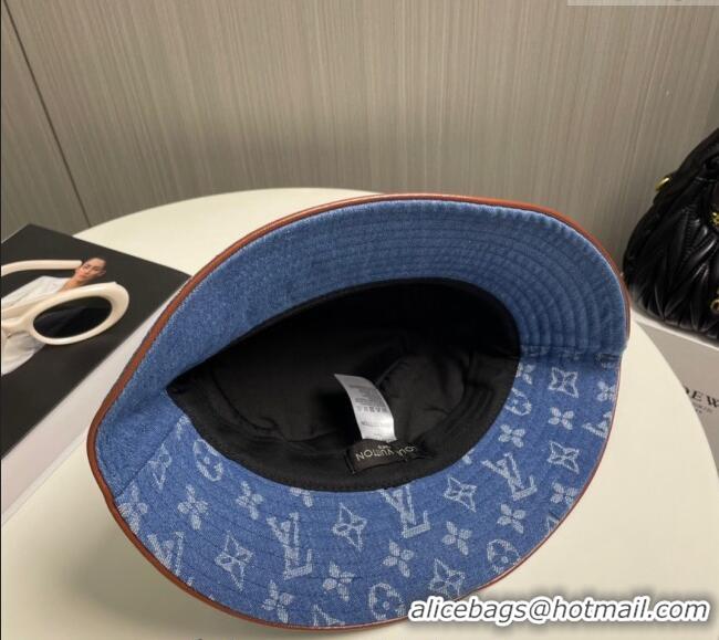 New Fashion Louis Vuitton Denim Bucket Hat 073001 Blue 2024