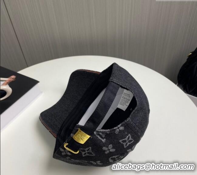 New Product Louis Vuitton Denim Baseball Hat 073001 Beige/Black 2024