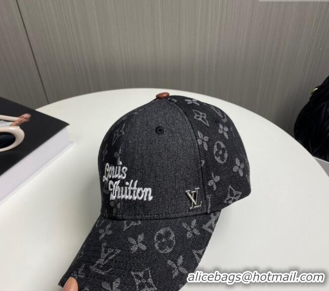New Product Louis Vuitton Denim Baseball Hat 073001 Beige/Black 2024