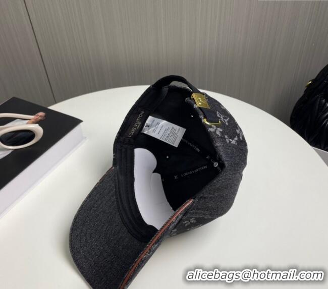 New Product Louis Vuitton Denim Baseball Hat 073001 Beige/Black 2024