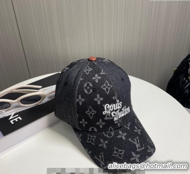 New Product Louis Vuitton Denim Baseball Hat 073001 Beige/Black 2024