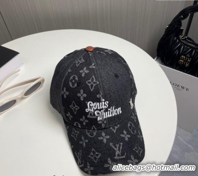 New Product Louis Vuitton Denim Baseball Hat 073001 Beige/Black 2024