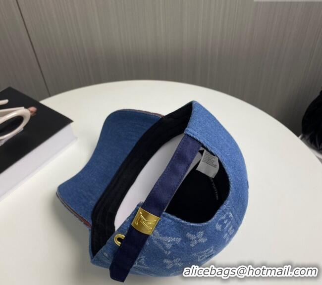 High Quality Louis Vuitton Denim Baseball Hat 073001 Blue 2024