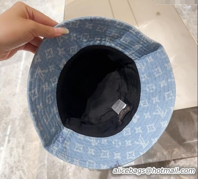 Top Quality Louis Vuitton Denim Bucket hat LV082301 Light Blue 2024