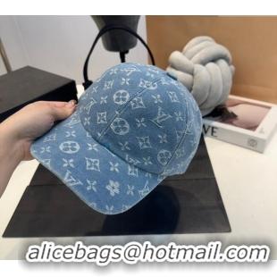 Luxury Classic Louis Vuitton Denim Baseball hat LV082303 Light Blue 2024