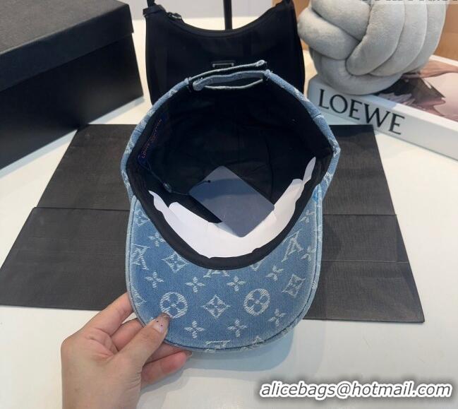 Luxury Classic Louis Vuitton Denim Baseball hat LV082303 Light Blue 2024