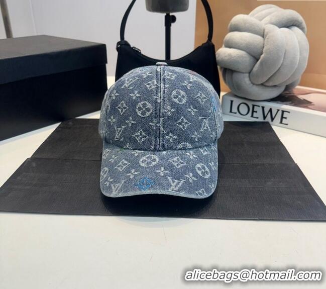 Market Sells Louis Vuitton Denim Baseball hat LV082303 Dark Blue 2024