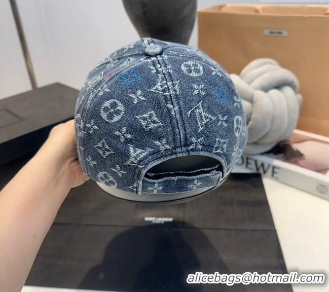 Market Sells Louis Vuitton Denim Baseball hat LV082303 Dark Blue 2024
