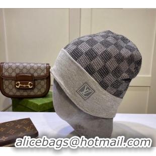 Grade Quality Louis Vuitton Damier Knit Hat LV091302 Grey 2024