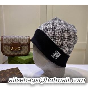 Cheap Price Louis Vuitton Damier Knit Hat LV091302 Black 2024