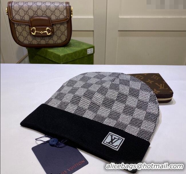 Cheap Price Louis Vuitton Damier Knit Hat LV091302 Black 2024