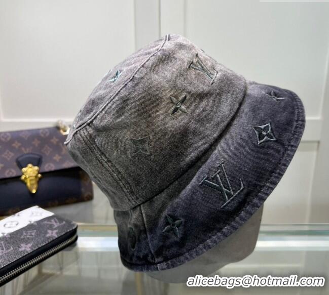 Top Quality Louis Vuitton Denim Gradient Hat 1129 Grey 2024