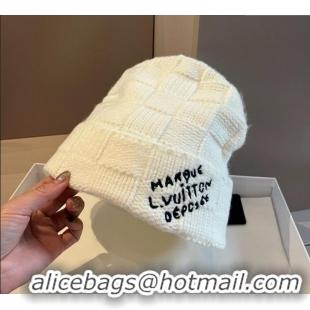 Classic Specials Louis Vuitton Damier Knit Hat 0114 White 2025