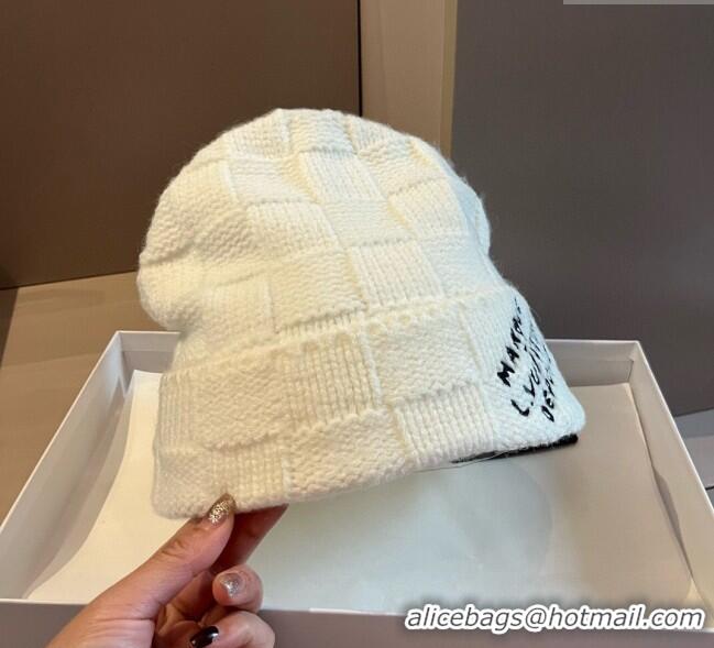 Classic Specials Louis Vuitton Damier Knit Hat 0114 White 2025