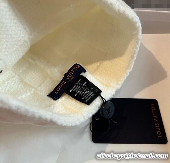 Classic Specials Louis Vuitton Damier Knit Hat 0114 White 2025