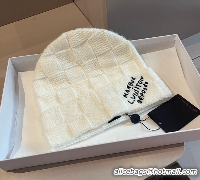Classic Specials Louis Vuitton Damier Knit Hat 0114 White 2025