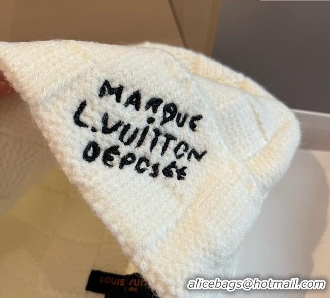 Classic Specials Louis Vuitton Damier Knit Hat 0114 White 2025