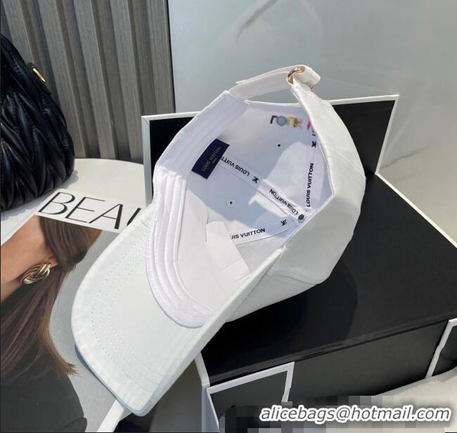 Classic Specials Louis Vuitton LV x TM Canvas Baseball Hat 17120 White 2025