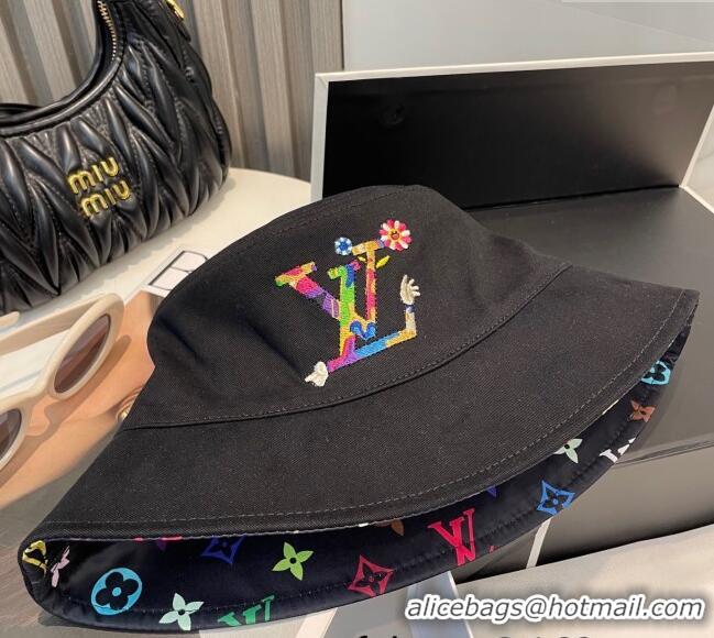 Best Quality Louis Vuitton LV x TM Canvas Reversible Bucket Hat 17123 Black 2025