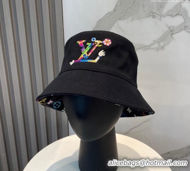 Best Quality Louis Vuitton LV x TM Canvas Reversible Bucket Hat 17123 Black 2025