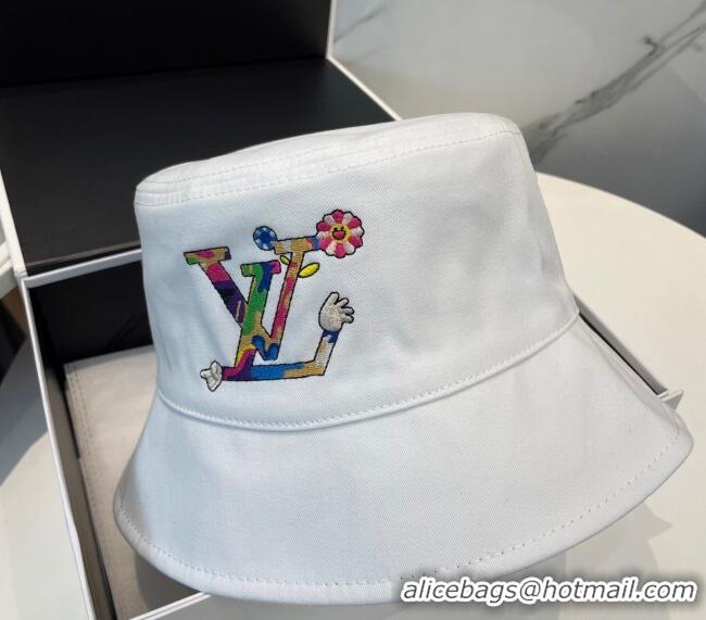 Inexpensive Louis Vuitton LV x TM Canvas Reversible Bucket Hat 17123 White 2025