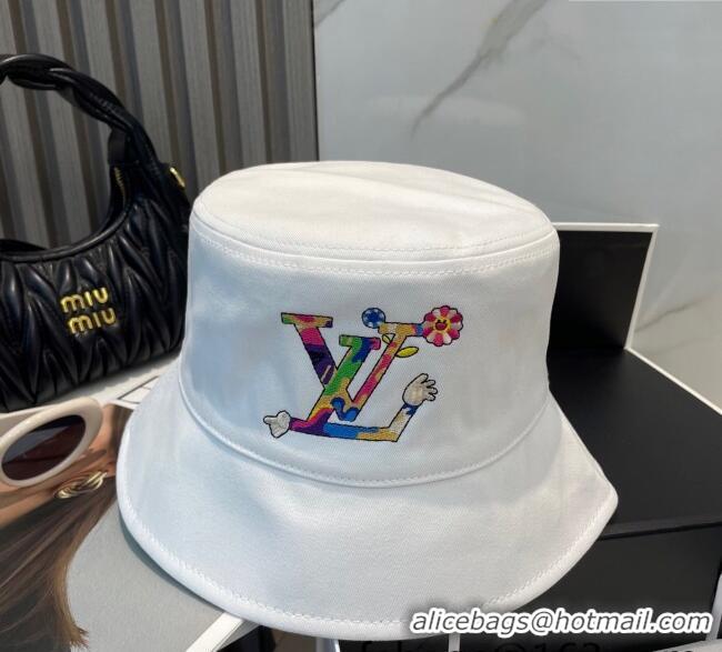 Inexpensive Louis Vuitton LV x TM Canvas Reversible Bucket Hat 17123 White 2025