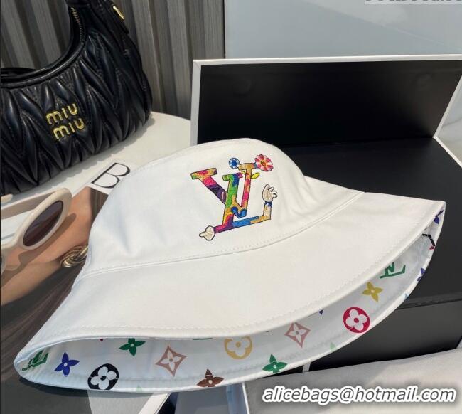 Inexpensive Louis Vuitton LV x TM Canvas Reversible Bucket Hat 17123 White 2025
