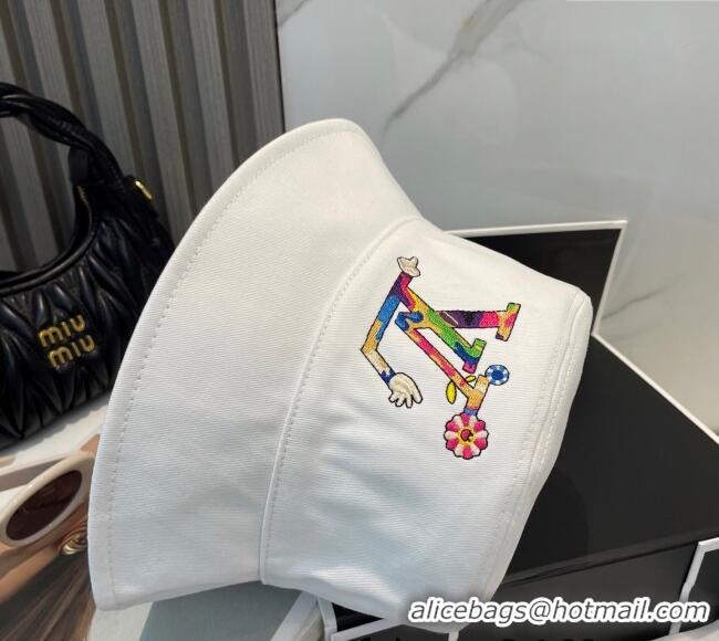 Inexpensive Louis Vuitton LV x TM Canvas Reversible Bucket Hat 17123 White 2025