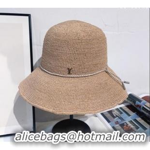 Well Crafted Louis Vuitton Straw Bucket Hat with Cord Trim 18039 Natural 2025